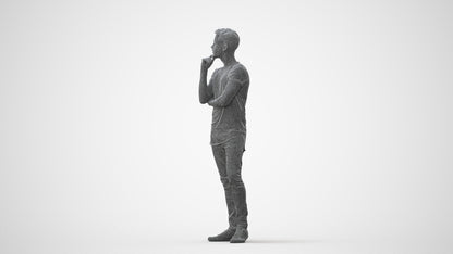 realistic 3D man casual standing, scanned archviz people for Blender and 3ds Max, square thumbnail
