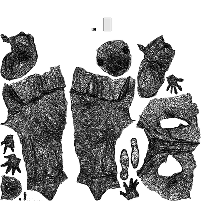 3D people model man business walking, scanned human for 3ds Max rendering, wireframe top-down view