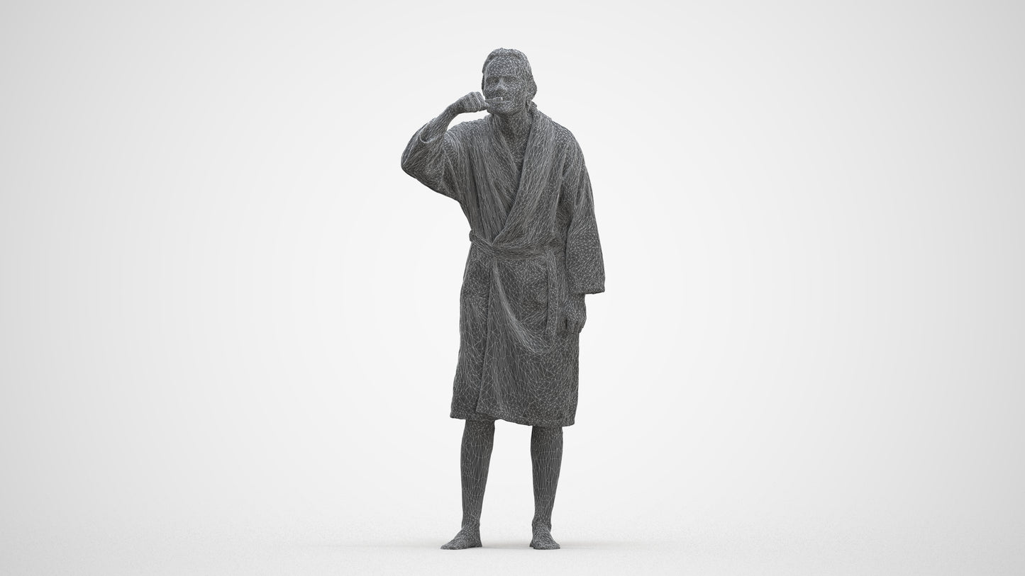 photogrammetry 3D man casual bathroom, realistic human model archviz FBX, three-quarter front view render