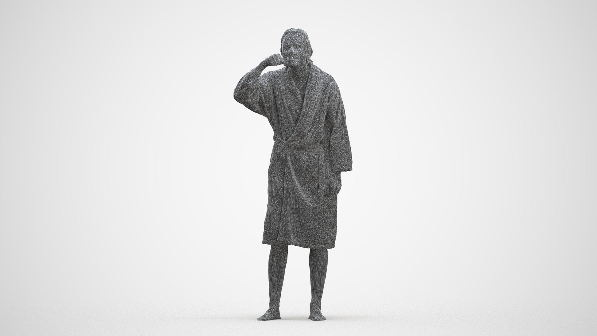 photogrammetry 3D man casual bathroom, realistic human model archviz FBX, three-quarter front view render