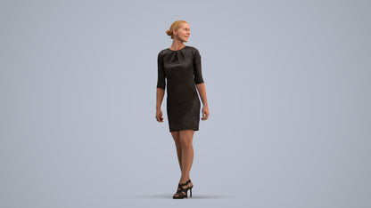 scanned 3D woman business standing, photogrammetry people for Enscape and V-Ray, standing pose render
