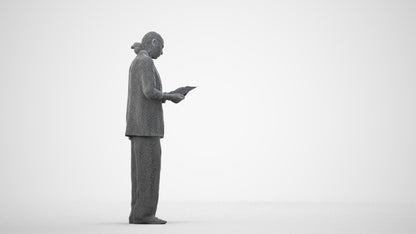 realistic 3D people woman business, render-ready for V-Ray and Corona, FBX OBJ, wireframe side view