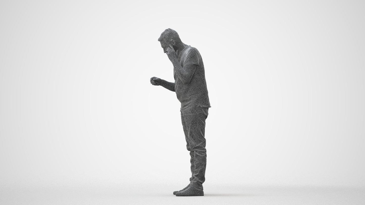 realistic 3D people senior man casual standing, render-ready for V-Ray and Corona, FBX OBJ, square thumbnail
