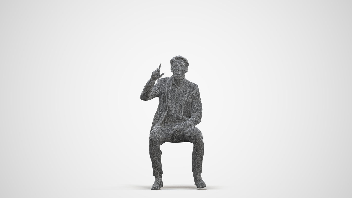photogrammetry 3D man business, realistic human model archviz FBX, three-quarter front view render