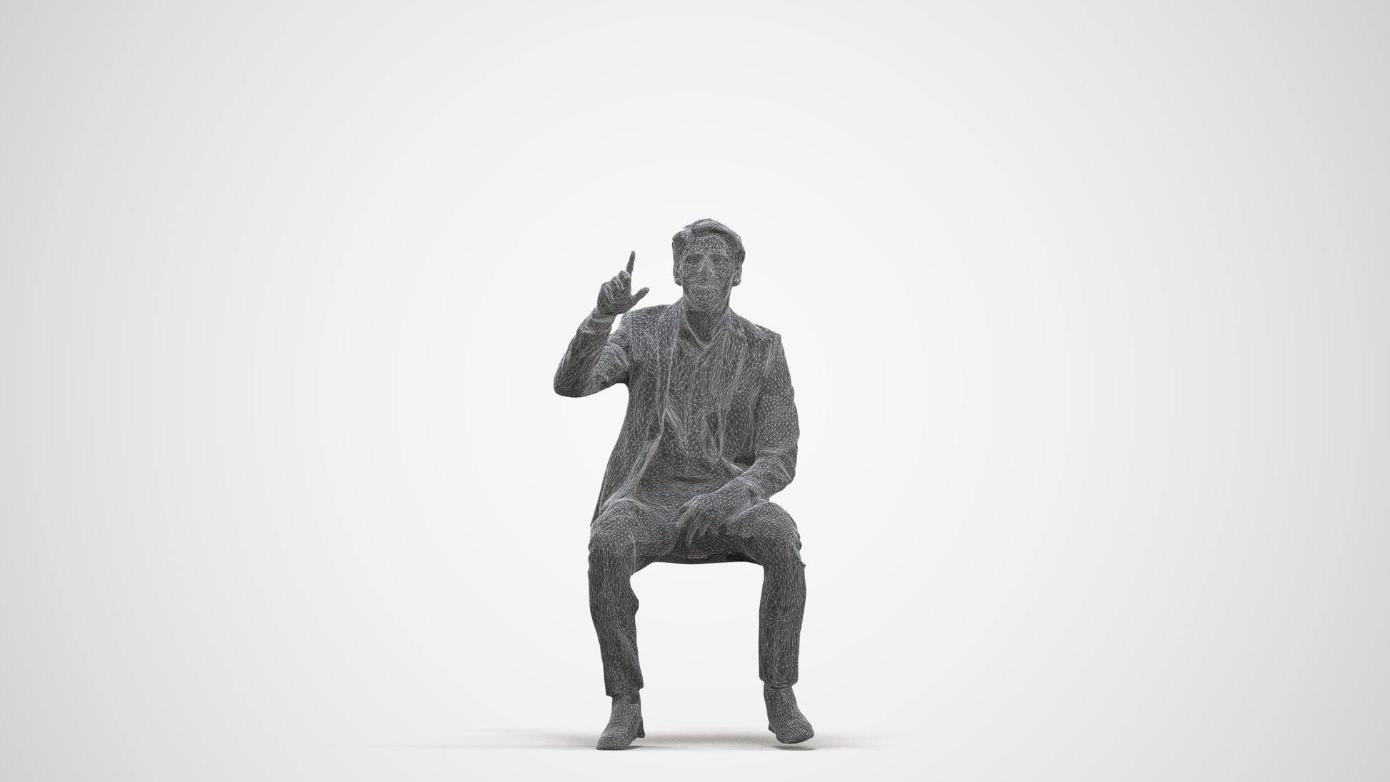 photogrammetry 3D man business, realistic human model archviz FBX, three-quarter front view render