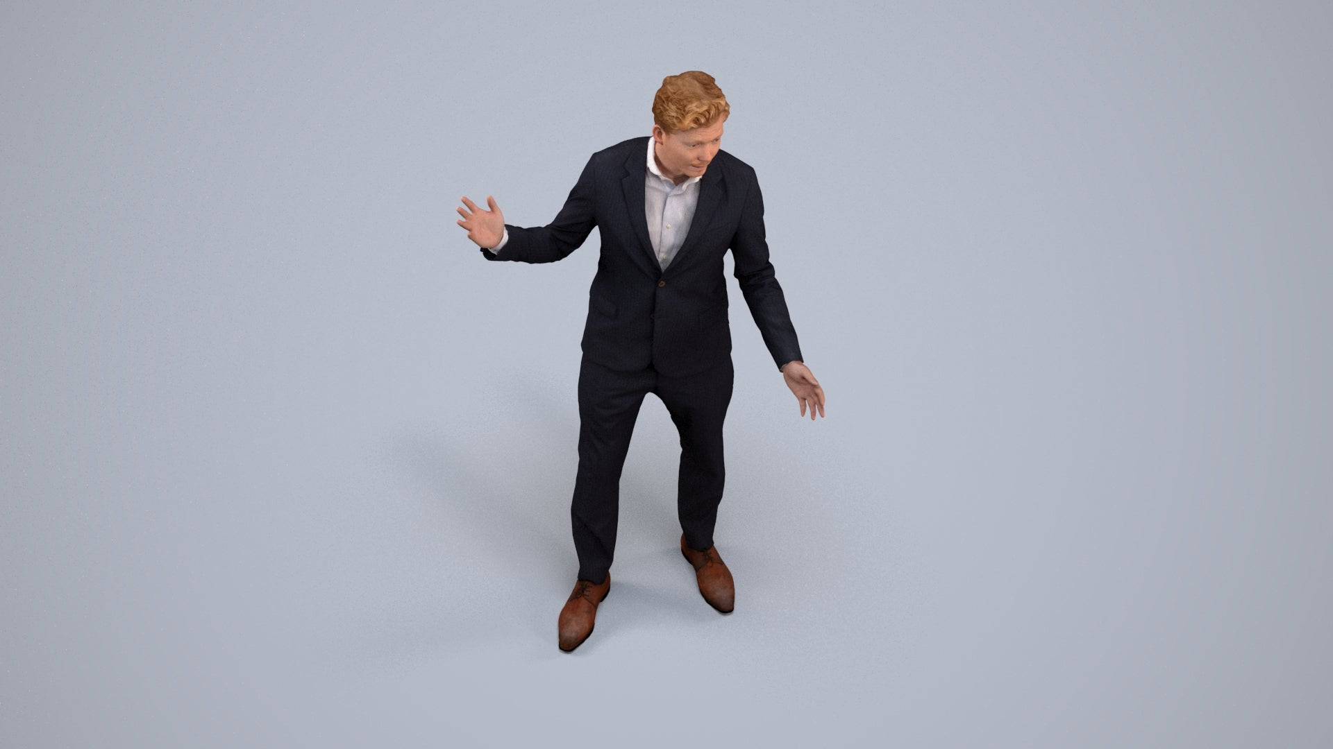 photogrammetry 3D man business, realistic human model archviz FBX, back view render