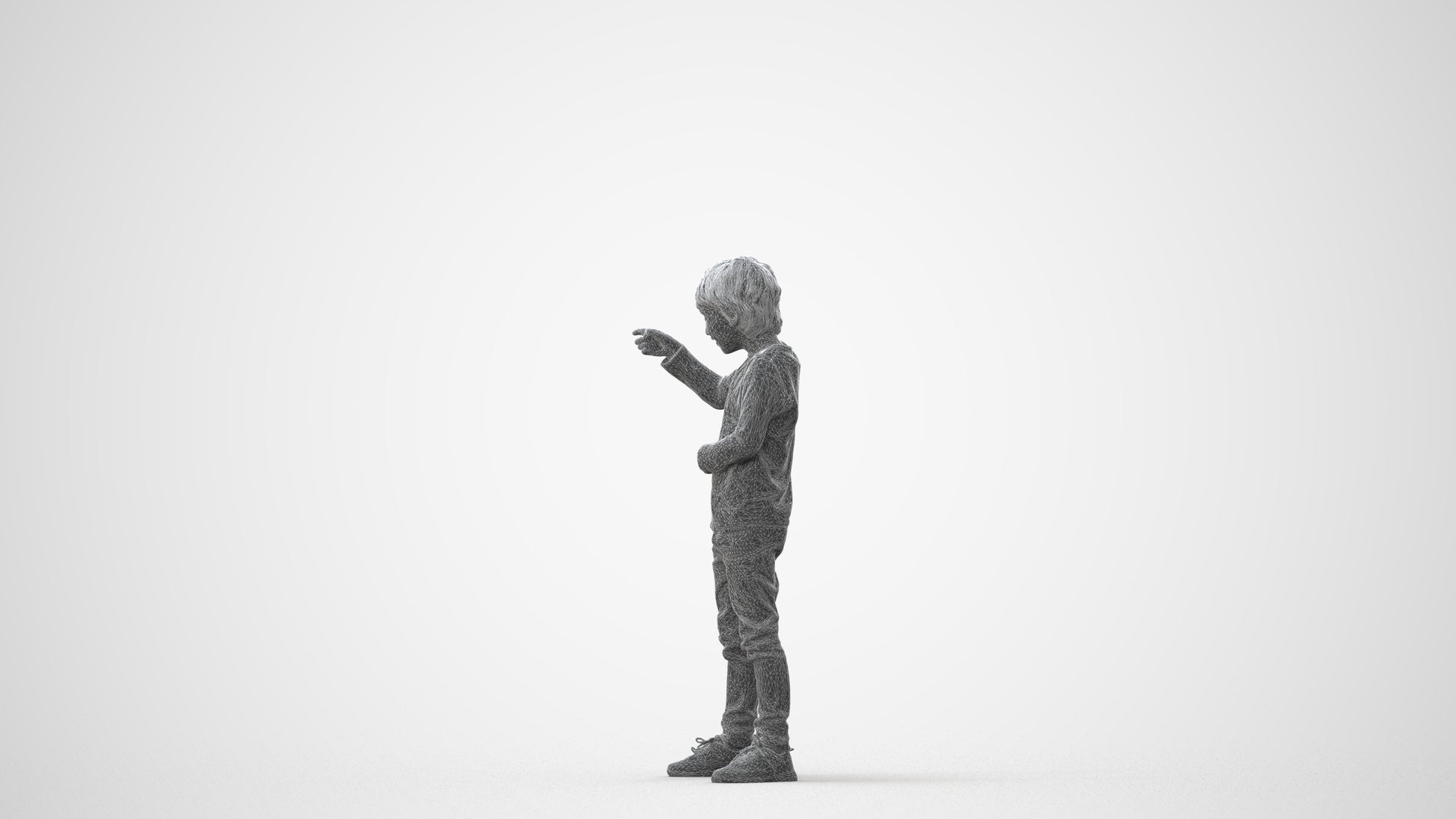 3D people model boy casual kids, scanned human for 3ds Max rendering, square thumbnail
