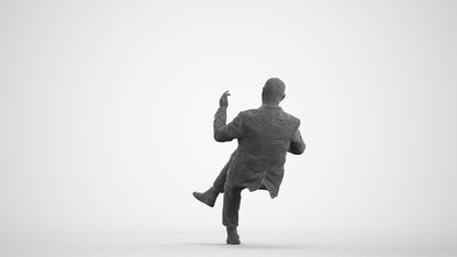 realistic 3D people senior man business, render-ready for V-Ray and Corona, FBX OBJ, wireframe front view