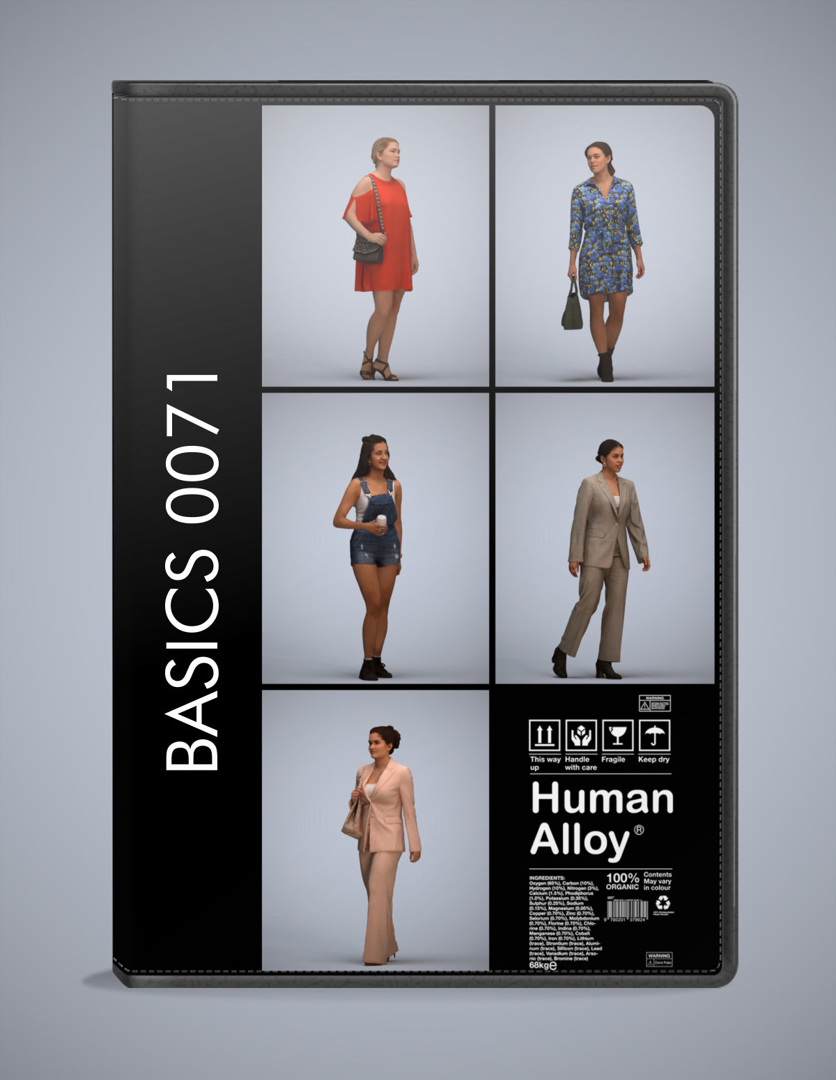 scanned 3D people standing collection, 5 photogrammetry models for Enscape and V-Ray