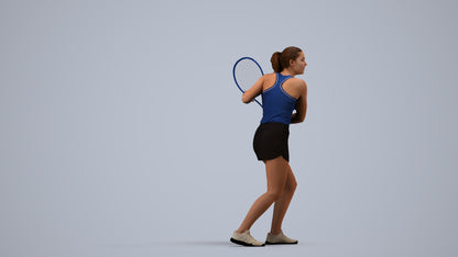 realistic 3D girl sport, scanned archviz people for Blender and 3ds Max, side view render