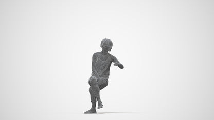 3D scanned senior woman sitting, photorealistic archviz people for Enscape and SketchUp, wireframe three-quarter view