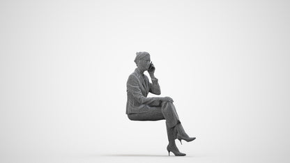 realistic 3D human man casual mix, archviz people FBX OBJ for Blender, wireframe side view