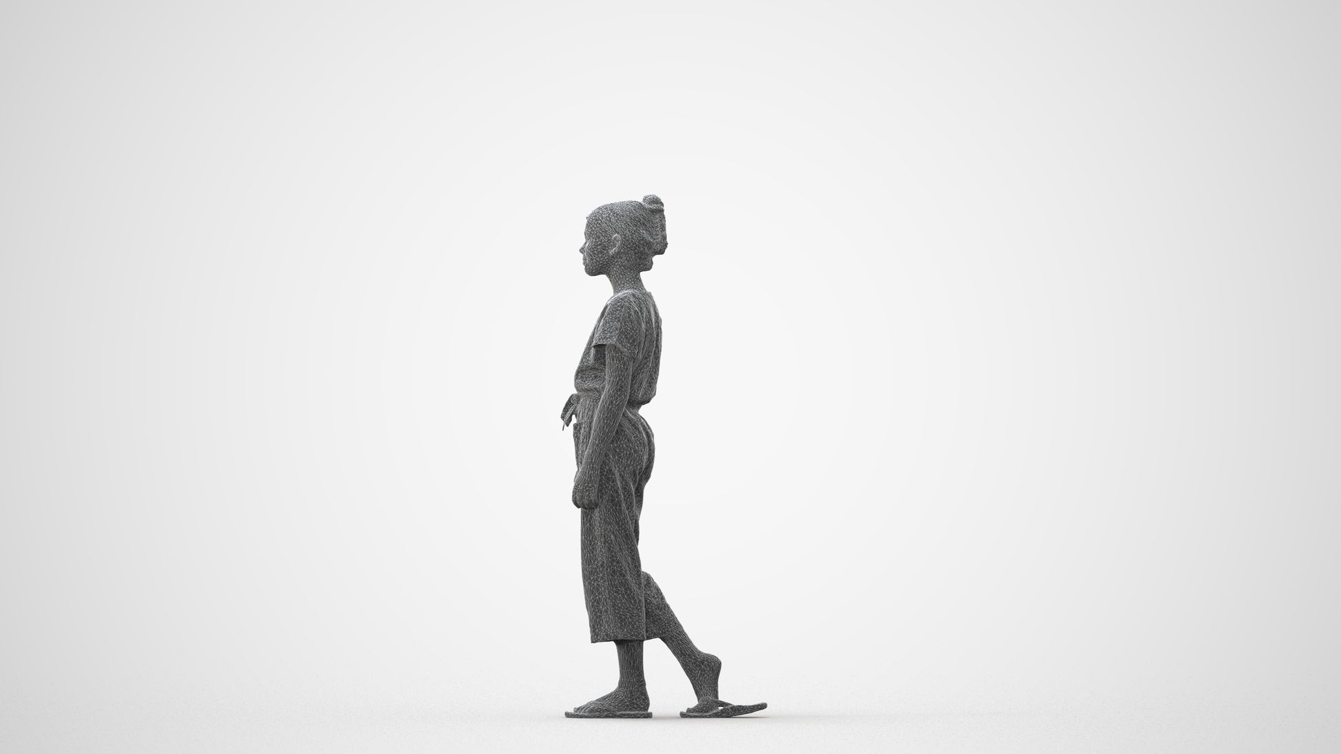 3D people model girl kids, scanned human for 3ds Max rendering, square thumbnail