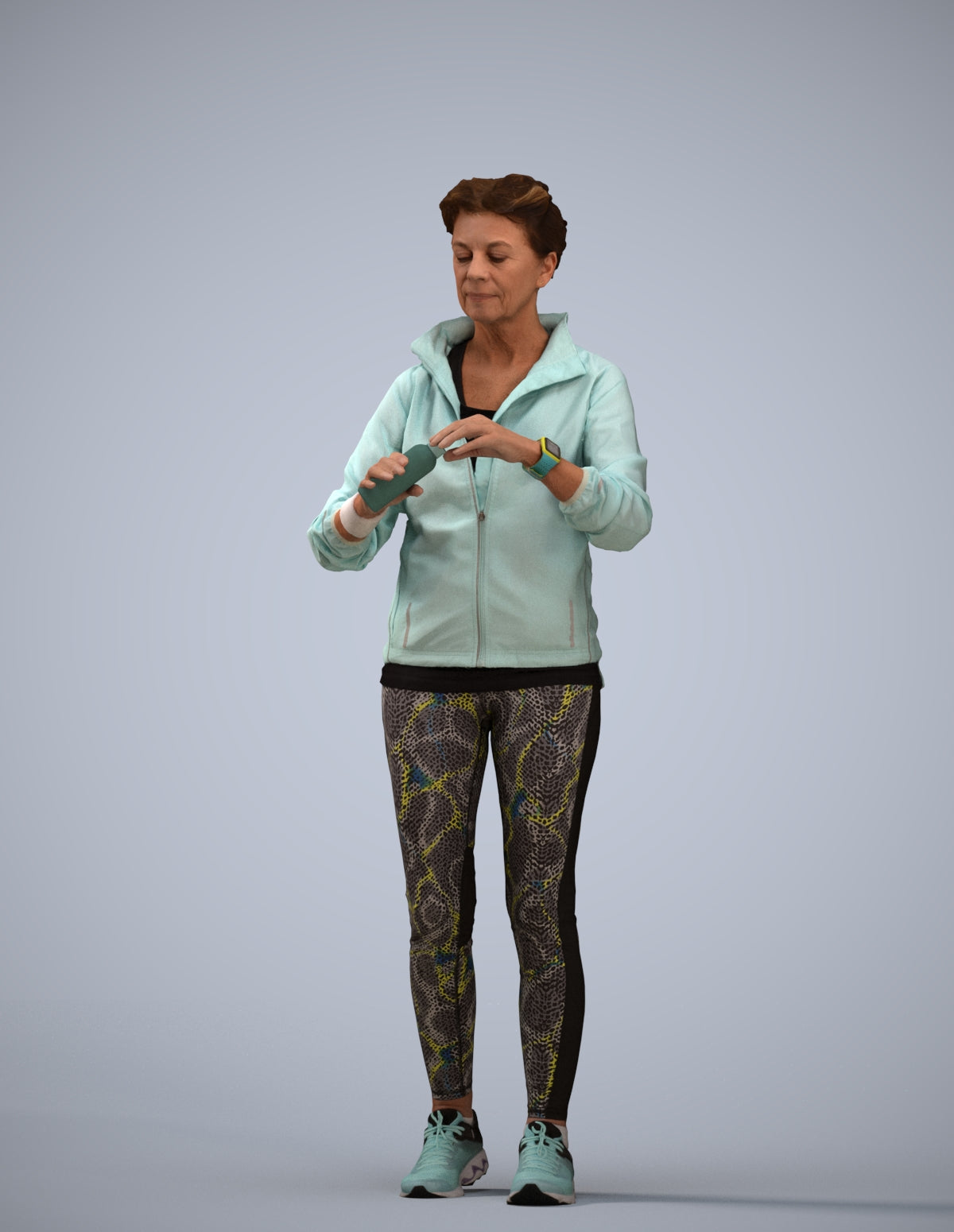 realistic 3D people woman sport, render-ready for V-Ray and Corona, FBX OBJ