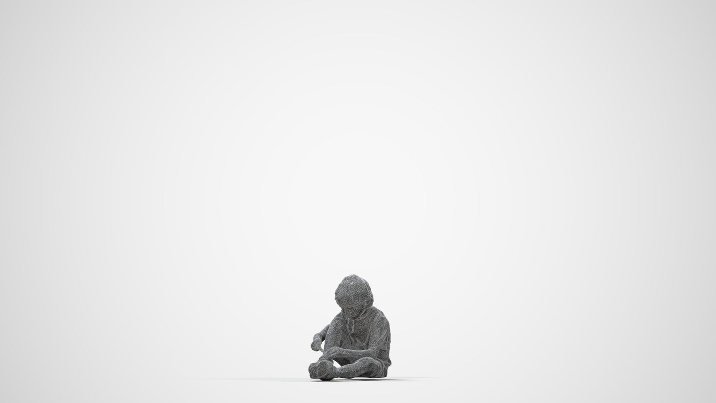 realistic 3D people boy casual kids, render-ready for V-Ray and Corona, FBX OBJ, wireframe back view