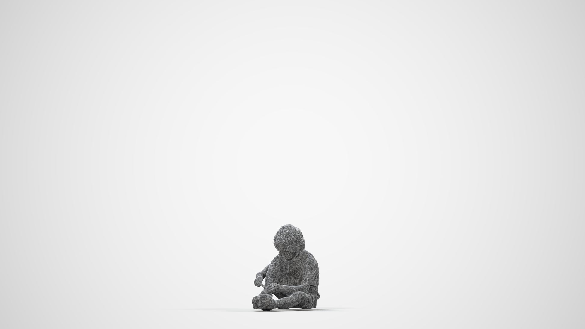 realistic 3D people boy casual kids, render-ready for V-Ray and Corona, FBX OBJ, wireframe back view