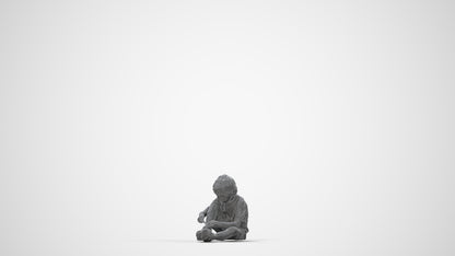 realistic 3D people boy casual kids, render-ready for V-Ray and Corona, FBX OBJ, wireframe back view