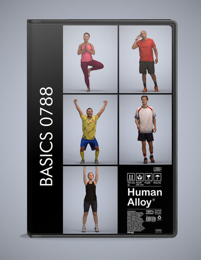 3D human models sport bundle, 5 photogrammetry scanned people for archviz