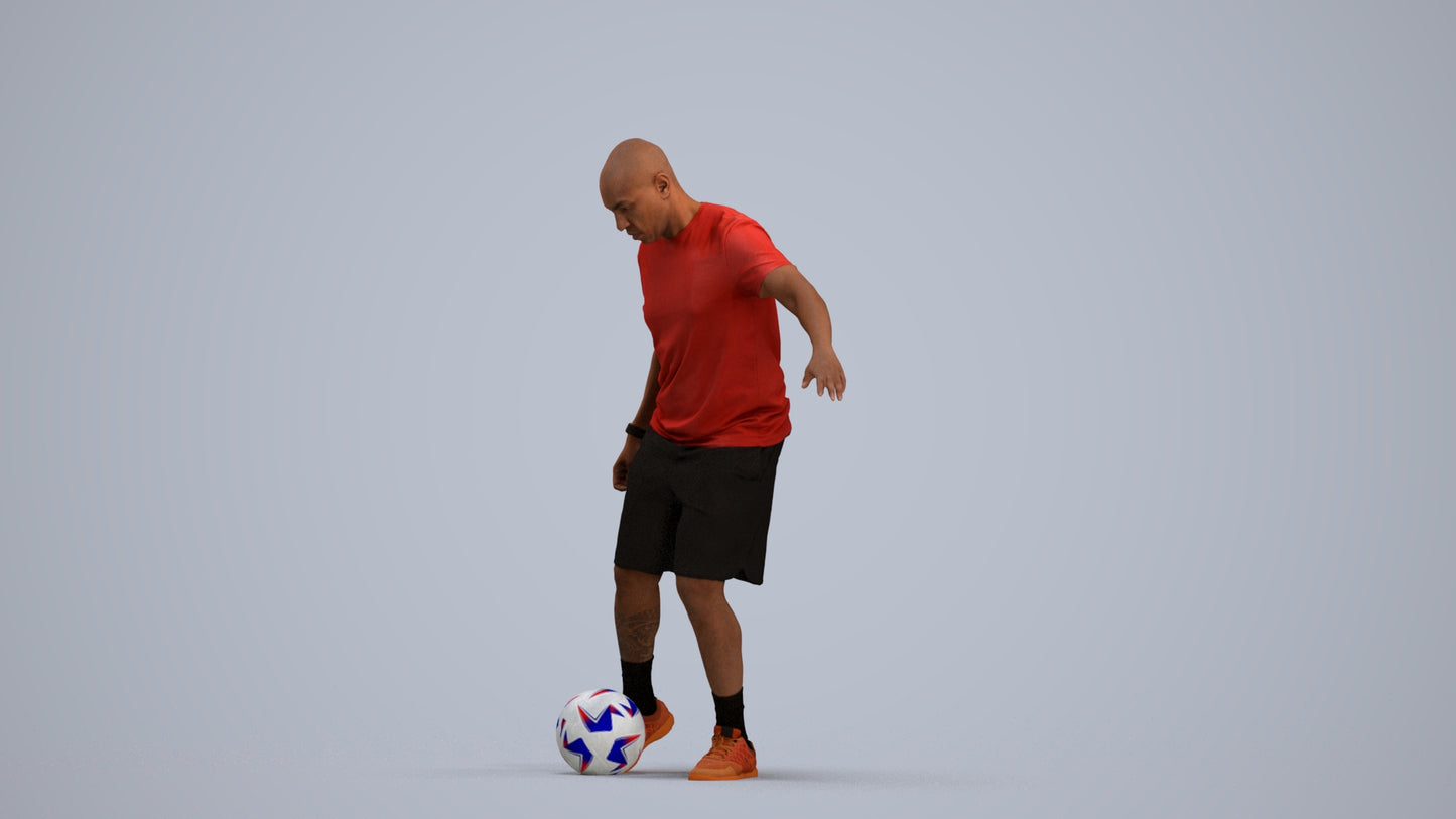 3D people model man sport, scanned human for 3ds Max rendering, standing pose render
