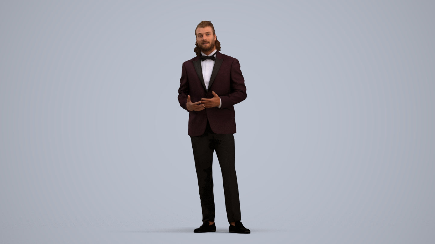 photogrammetry 3D man formal formalaffairs, realistic human model archviz FBX, standing pose render