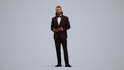 photogrammetry 3D man formal formalaffairs, realistic human model archviz FBX, standing pose render