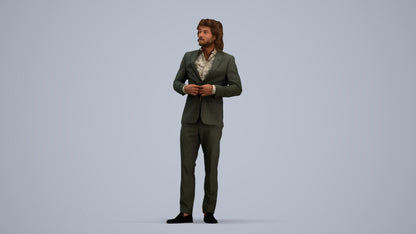 photogrammetry 3D man business, realistic human model archviz FBX, standing pose render