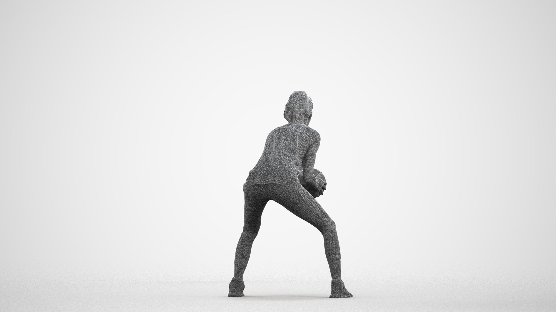 realistic 3D people woman sport, render-ready for V-Ray and Corona, FBX OBJ, wireframe front view