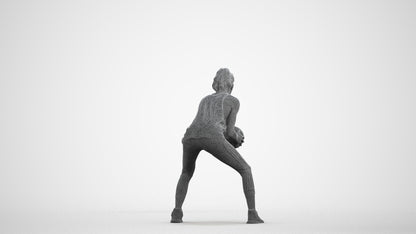 realistic 3D people woman sport, render-ready for V-Ray and Corona, FBX OBJ, wireframe front view