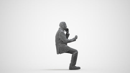 photogrammetry 3D man business shopping, realistic human model archviz FBX, wireframe side view