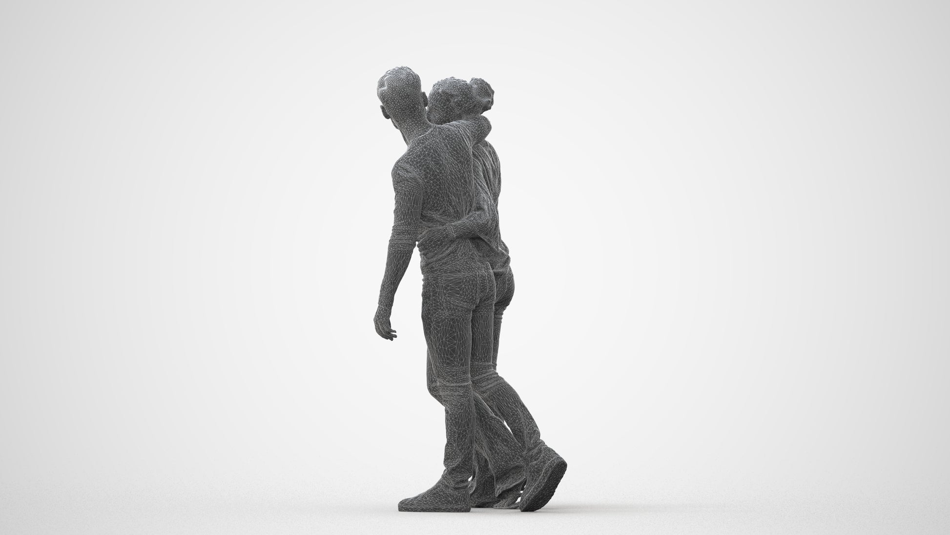 photogrammetry 3D woman casual couple, realistic human model archviz FBX, square thumbnail