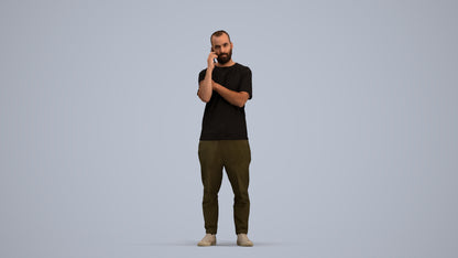realistic 3D people man casual standing, render-ready for V-Ray and Corona, FBX OBJ, standing pose render