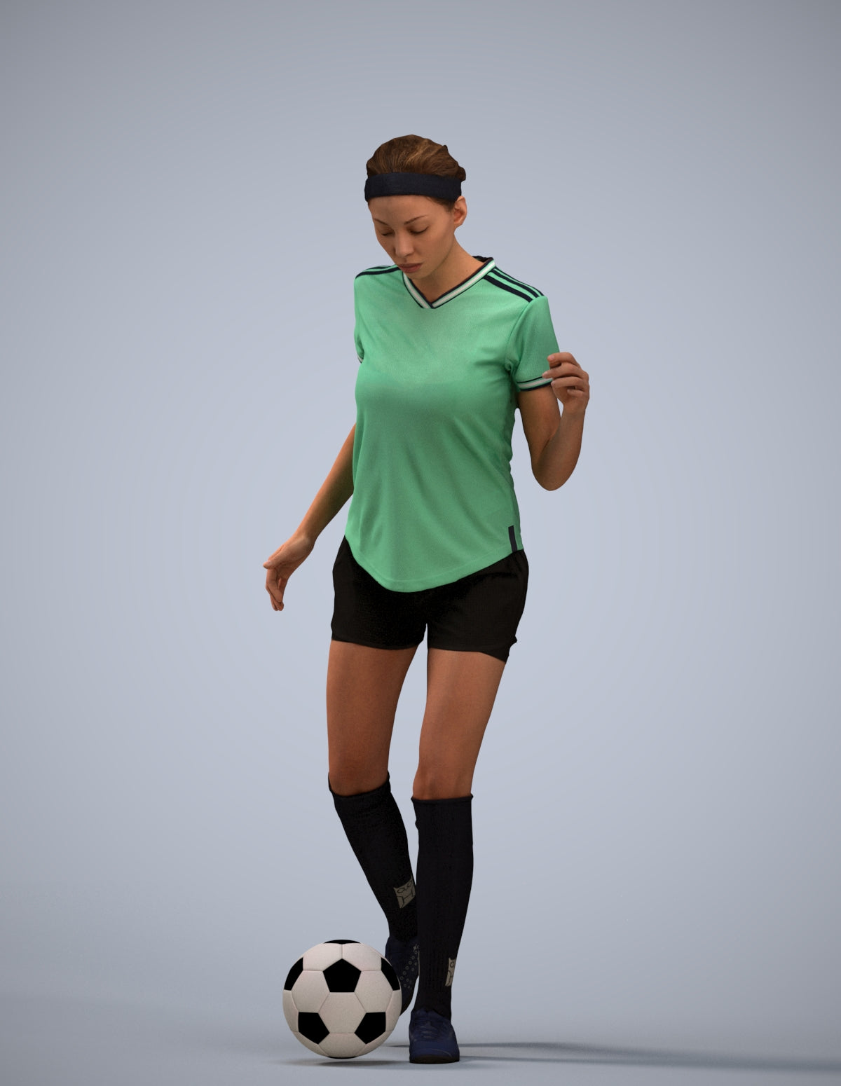 realistic 3D woman sport, scanned archviz people for Blender and 3ds Max