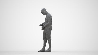 realistic 3D human boy casual kids, archviz people FBX OBJ for Blender, wireframe back view