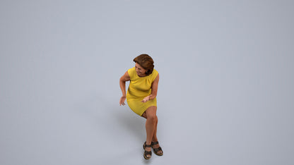 3D scanned woman sitting business, photorealistic archviz people for Enscape and SketchUp, back view render