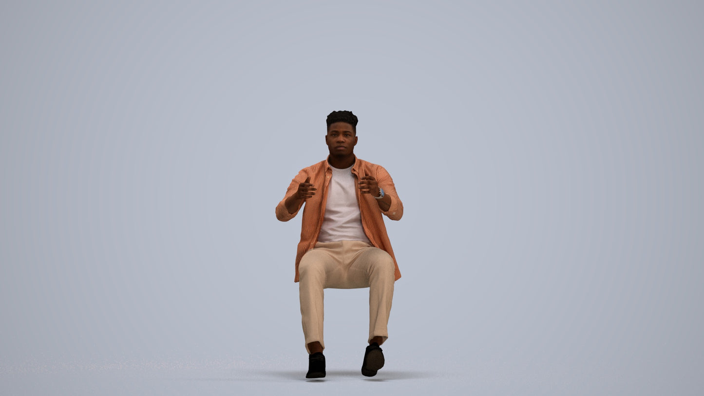 scanned 3D man casual driving, photogrammetry people for Enscape and V-Ray, standing pose render