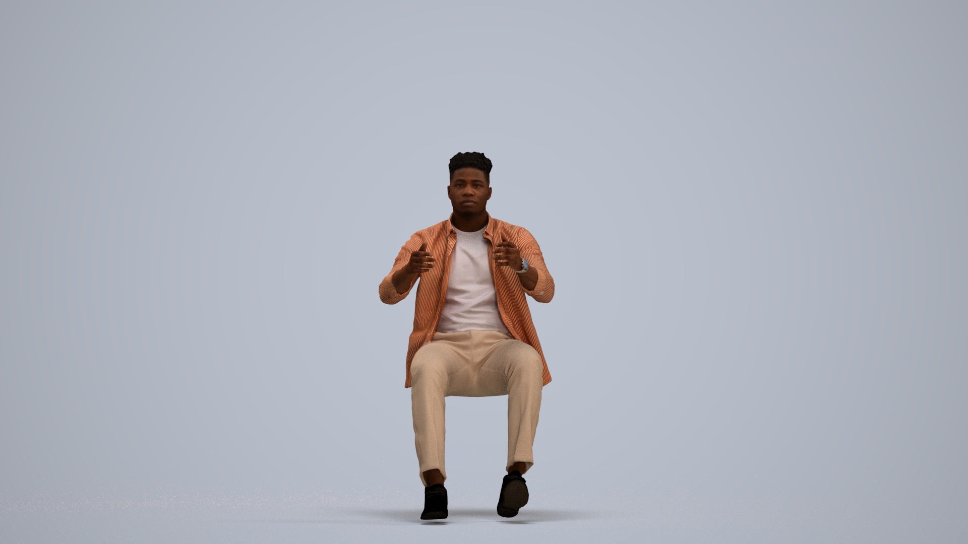 scanned 3D man casual driving, photogrammetry people for Enscape and V-Ray, standing pose render