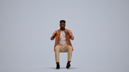 scanned 3D man casual driving, photogrammetry people for Enscape and V-Ray, standing pose render