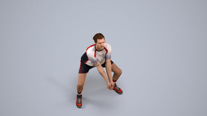 3D people model man sport, scanned human for 3ds Max rendering, back view render