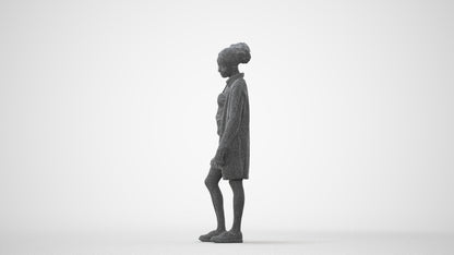 realistic 3D people woman casual standing, render-ready for V-Ray and Corona, FBX OBJ, square thumbnail