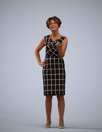 realistic 3D human woman business standing, archviz people FBX OBJ for Blender