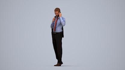 realistic 3D man business, scanned archviz people for Blender and 3ds Max, top-down view render