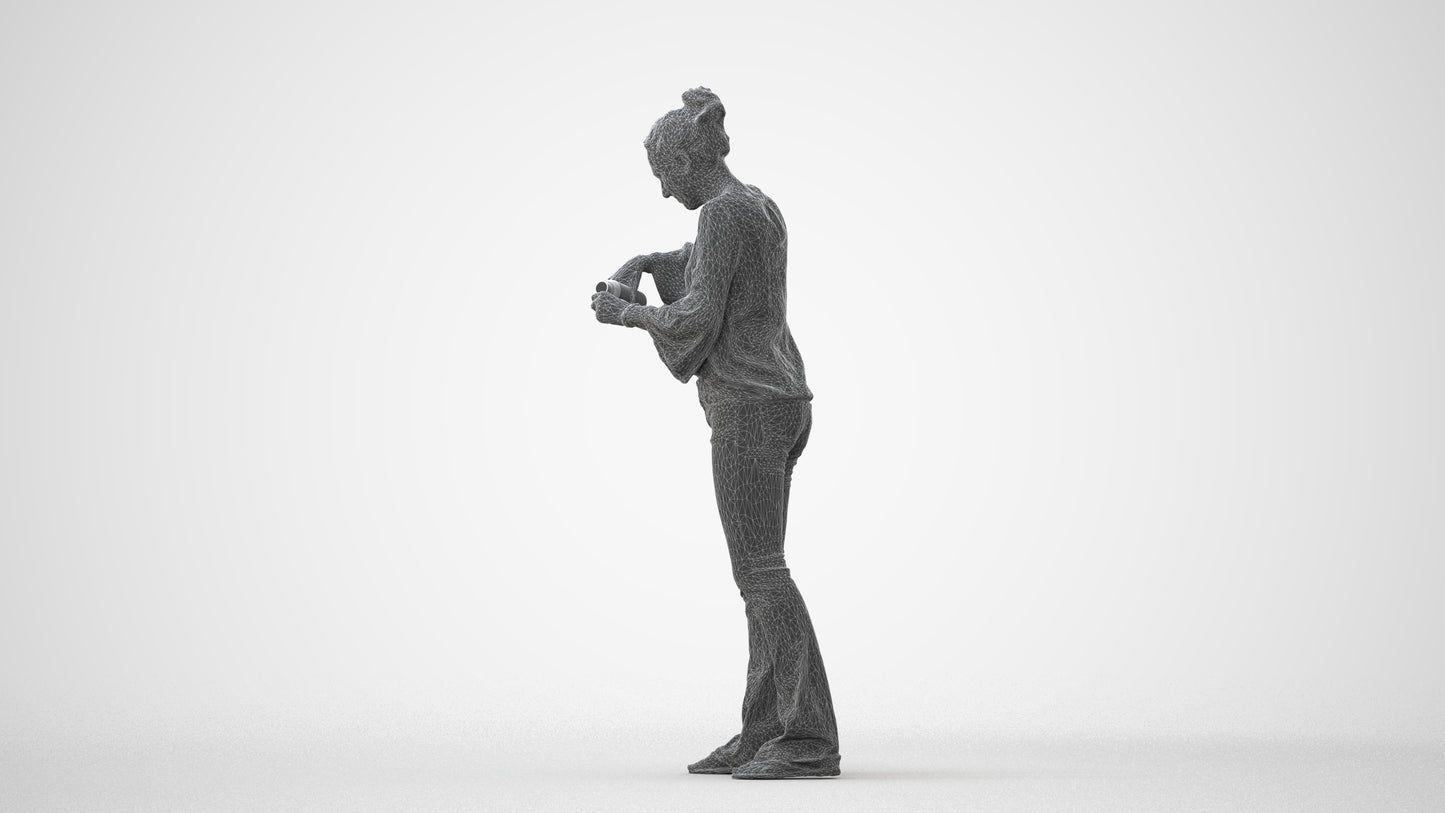 3D scanned woman standing casual, photorealistic archviz people for Enscape and SketchUp, square thumbnail