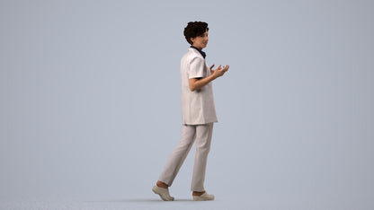 photogrammetry 3D woman medical, realistic human model archviz FBX, side view render