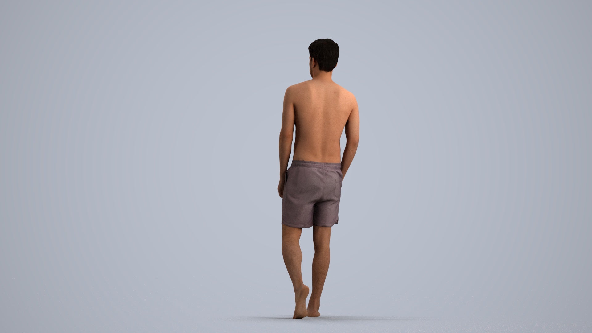 scanned 3D man pool, photogrammetry people for Enscape and V-Ray, front view render
