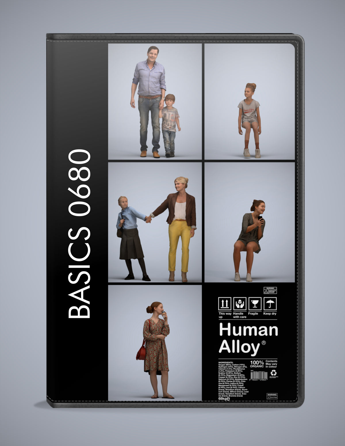5x realistic 3D people kids pack, scanned archviz collection for Blender and 3ds Max
