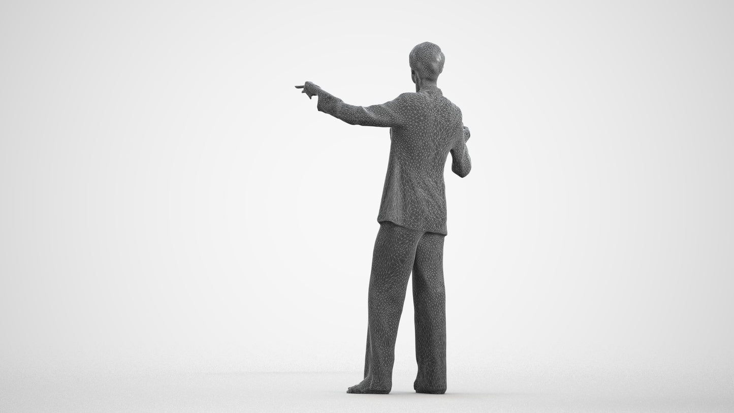 scanned 3D senior woman business, photogrammetry people for Enscape and V-Ray, wireframe front view