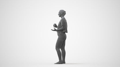 3D scanned woman standing casual, photorealistic archviz people for Enscape and SketchUp, square thumbnail
