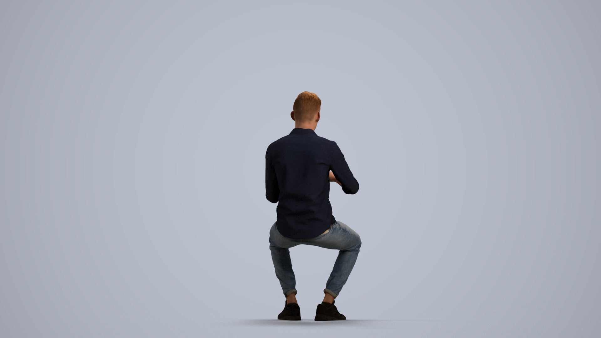 realistic 3D man casual business, scanned archviz people for Blender and 3ds Max, front view render