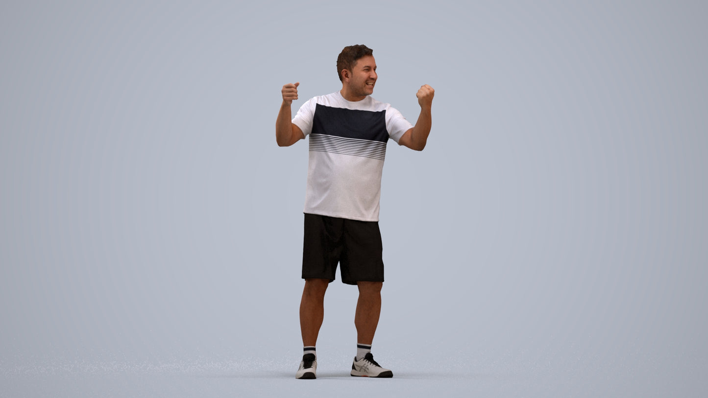 photogrammetry 3D man sport, realistic human model archviz FBX, standing pose render