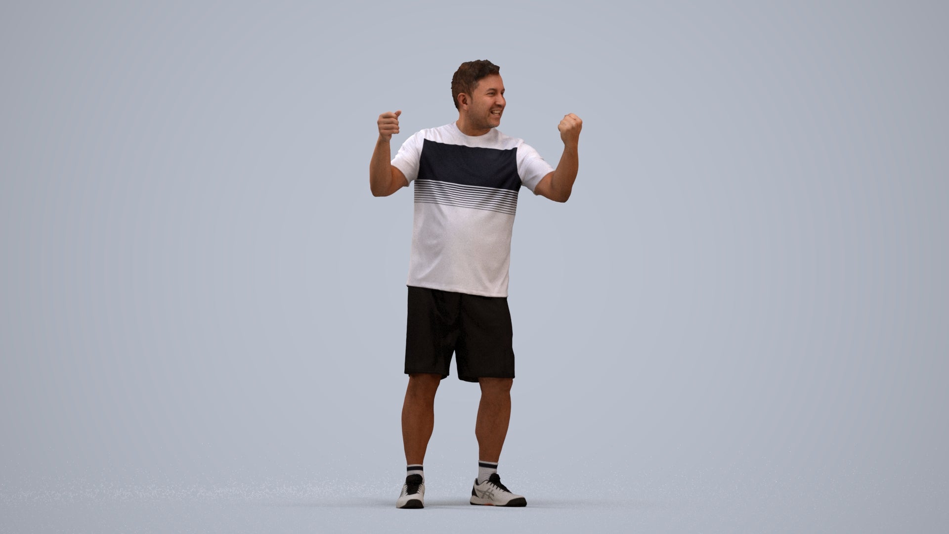 photogrammetry 3D man sport, realistic human model archviz FBX, standing pose render